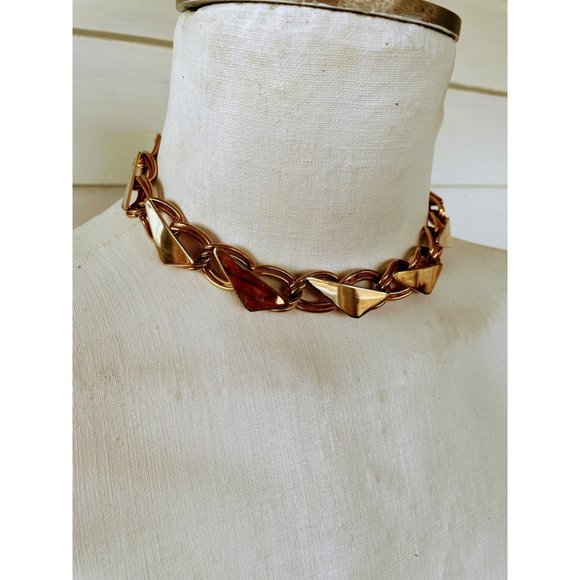 Vintage Chunky 1980s Chain Collar Necklace - Picture 5 of 9